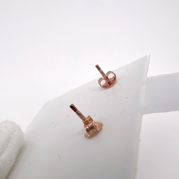 Rose GP/Sterling Silver Cz Cross Post Earrings - Picture 5 of 16